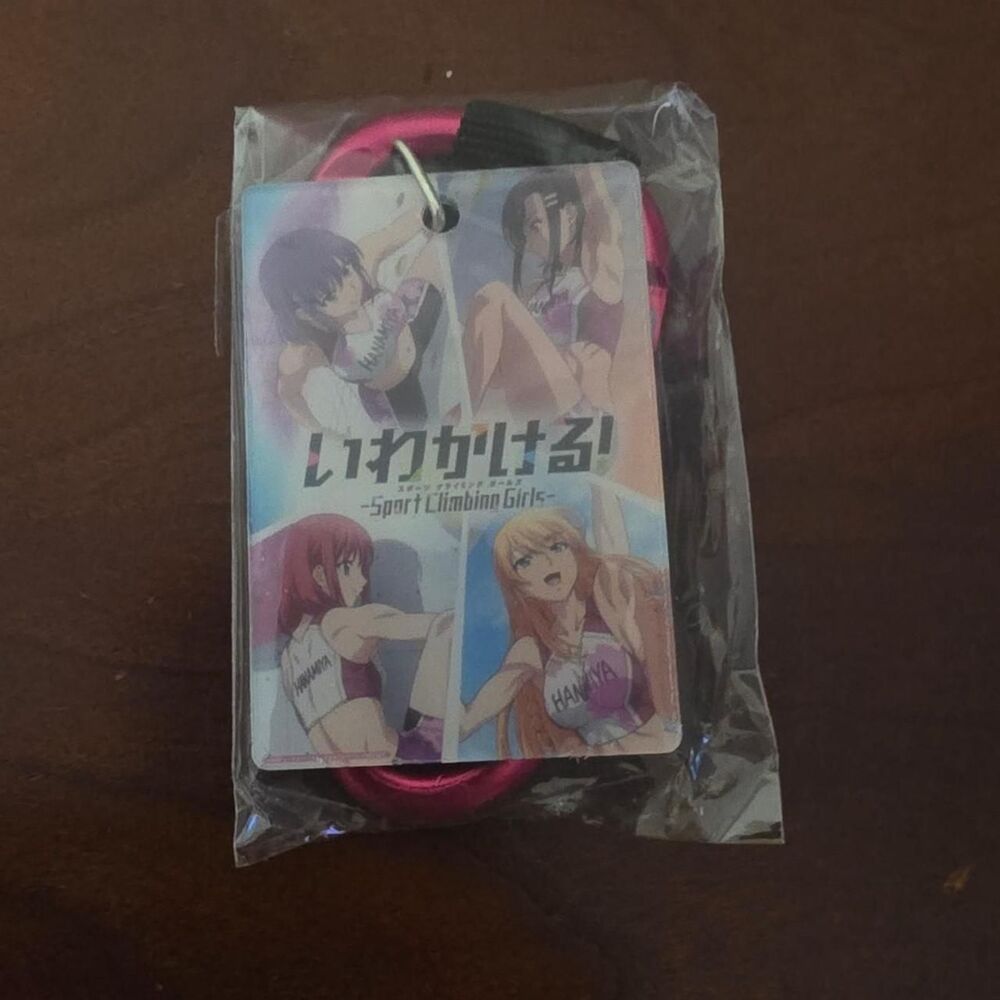Loot Crate Anime Hang On! Sport Climbing Girls Pink Carabiner Keychain